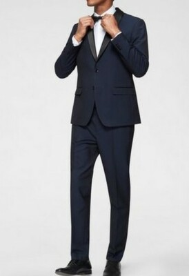 Bruno Banani Anzug Set Herren Smoking Blau Sakko Hose Fliege