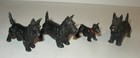 4 Pc Vintage Cast Metal Scottie Scottish Terrier Dog Figurine Black