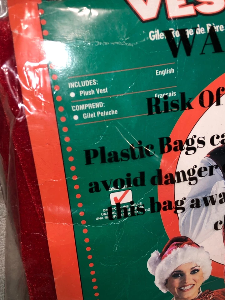 Chaleco de Papá Noel Rubíes Adulto Talla Única Terciopelo Rojo Felpa Botón Frontal Accesorio de Vacaciones Foto 2 de 4