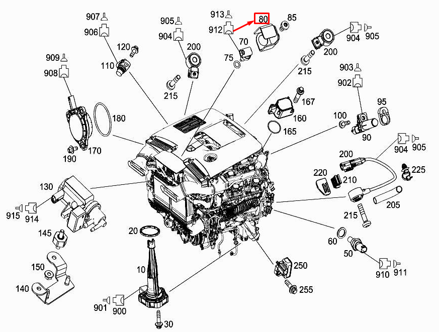MERCEDES-BENZ E W213 Motortemperatursensorhalterung A1771530040