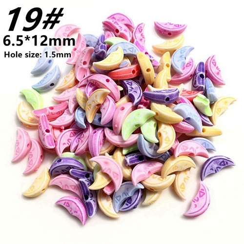 Lotto 50 pz perline sciolte in plastica acrilica colorata mista per la produzione di gioielli - Foto 21 di 25