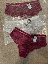 Fredericks Of Hollywood Caroline Lace Panties 3 Pairs White And Magenta Size M