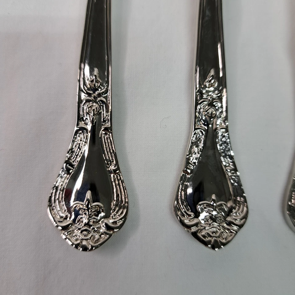 Godinger Grand Master Silverware Replacement Salad Forks Set Of 4 Silver Plate - Image 2 of 4