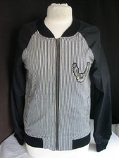 Volcom Jennifer Herrema Womens Black/beige Striped Cotton Full Zip Jacket Sz. S