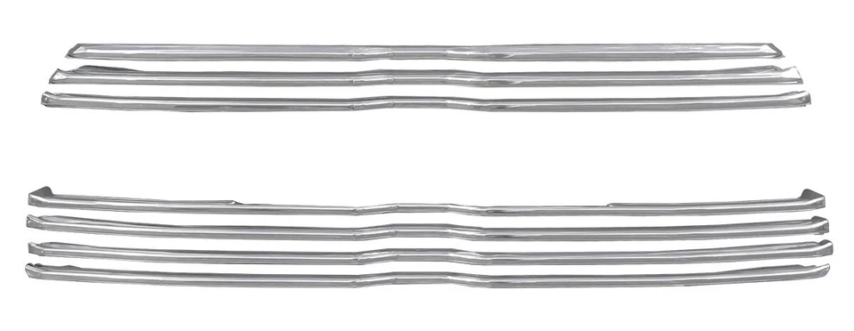 Superposición de rejilla cromada (7 piezas) para Dodge RAM 2500 3500 2019-2021 con parrilla de 7 barras Foto 3 de 4