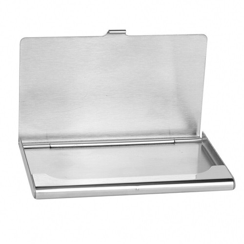 US 2 Pcs Stainless Steel Pocket Business Card Holder Case ID Credit Wallet Box - Picture 11 of 19