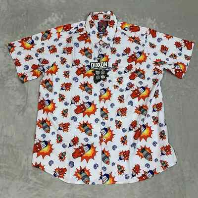 NEW Dixxon Flannel Co Mens Bombs Away Party SS Button Up Shirt Size Medium M NWT