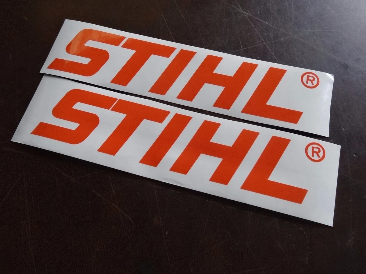 2x STIHL Decal Work Shop Medium Sticker Forestry Chainsaw Wall Sign Graphic