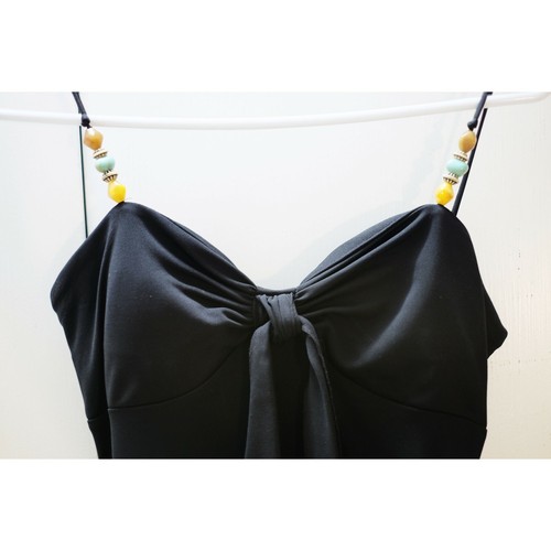 Express Black Ruched Asymetrical Semi-Formal Midi Dress Sz 0 - Picture 6 of 10