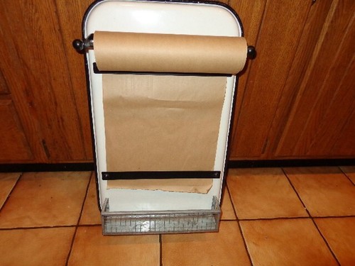 GENERAL STORE MEMO BOARD PAPER HOLDER WITH CUTTER & GALVANIZED METAL BASKET L169 - Picture 6 of 6