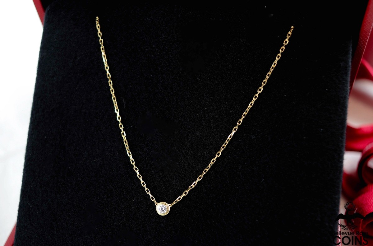 Cartier 18K Yellow Gold Diamond 0.09ct D'Amour Necklace w
