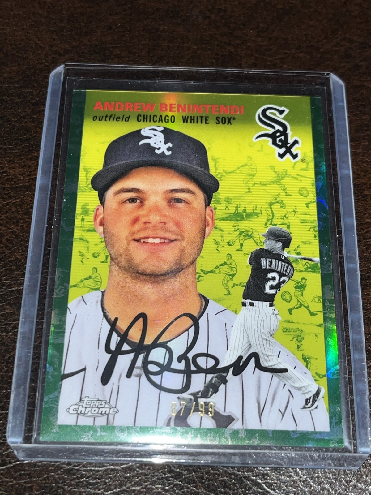 2023 Topps Chrome Platinum Andrew Benintendi #241 Green Toile Refractor /99 SP