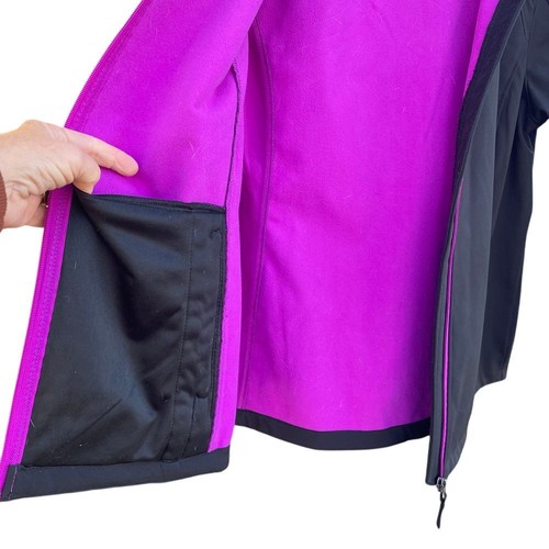 Free Tech Women's Hooded Softshell Full Zip up Jacket Pink Accents Black Size 1X - Picture 4 of 12