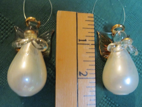 2-BEAUTIFUL RARE VINTAGE ANGEL HAND BLOWN GLASS DECORATIVE CHRISTMAS ORNAMENT - Picture 8 of 19