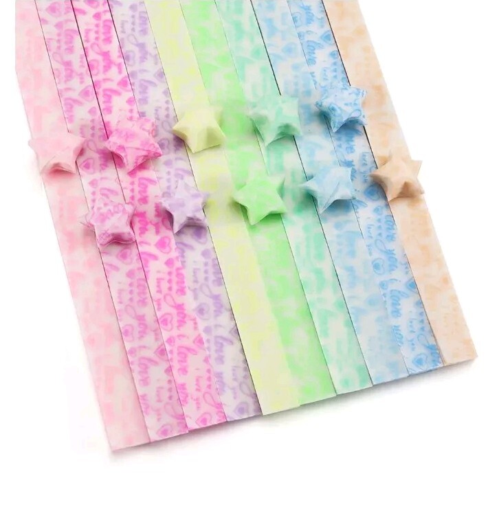600pcs Star Paper Glow Star Folding Paper Origami 