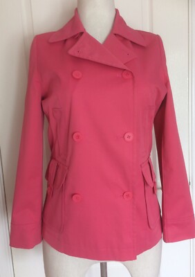 Marks & Spencer Womens Jacket Blazer Size 12 Double Breasted Bright Coral