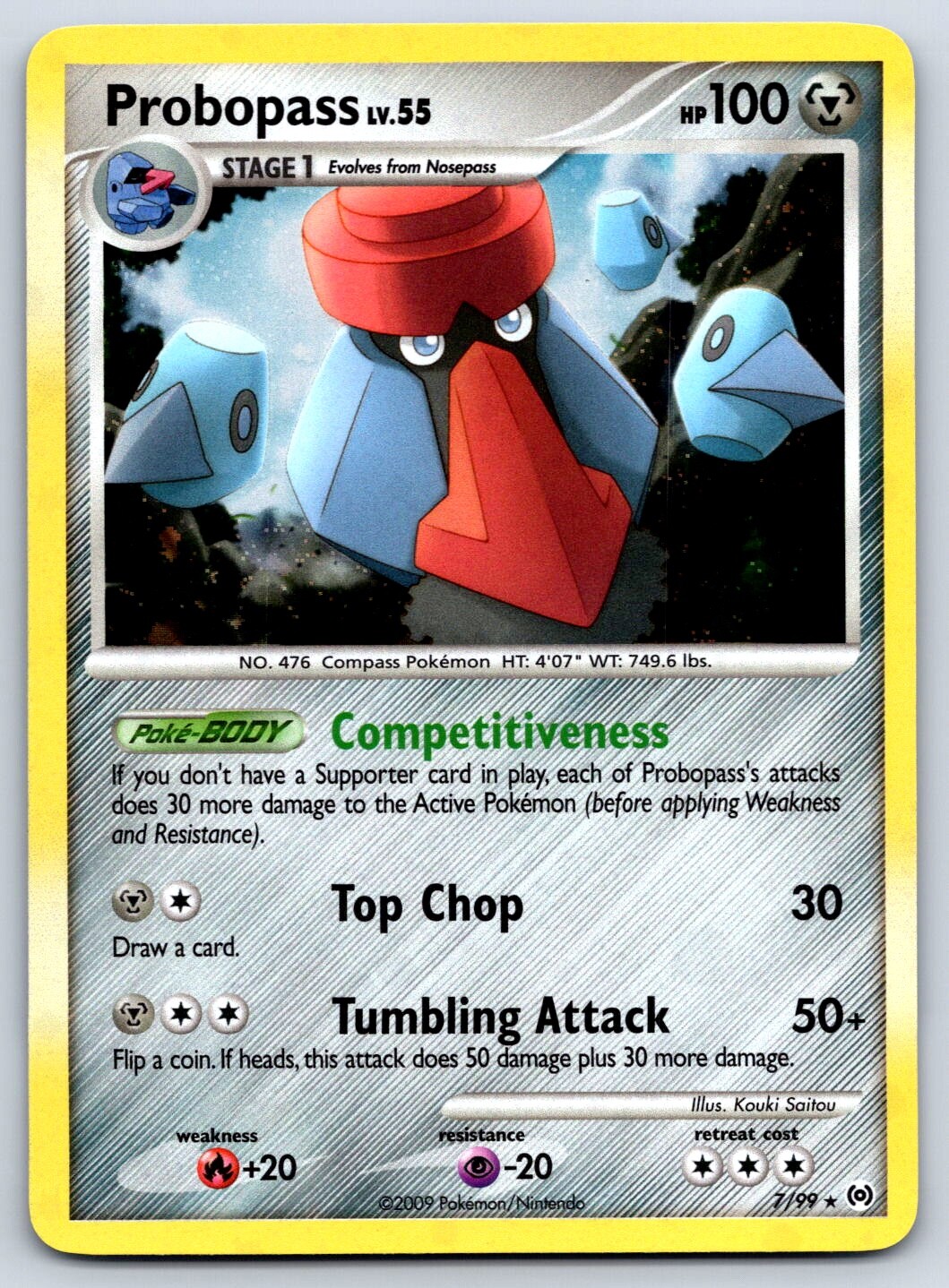 Probopass - Holo Rare - Platinum Arceus 7/99 Cosmos Kouki Saitou Pokemon Card NM