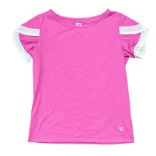 Eleven by Venus Williams Womens Pink Mesh Sleeve Athletic T-Shirt Small USA Made