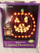 17” Light Up Halloween Pumpkin W/ Box Vintage Impact Plastics # 85503 - Tested-