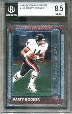1999 Bowman Chrome Marty Booker #187 BGS 8.5 CHICAGO BEARS Vtg Rookie Card RC. rookie card picture