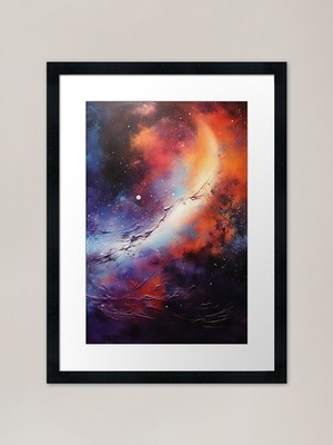 Galaktische Illusionen: Abstrakte Vision Gerahmtes Wandbild Poster Leinwanddruck Bild