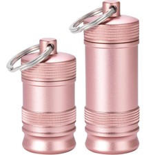 Portable Pill Holder Case Keychain - Small Waterproof Aluminium Alloy Portabl...