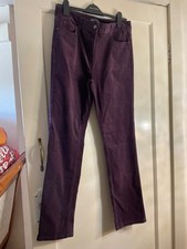 M&S ladies dark grape micro cord trousers size 12 regular new tags