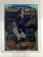 2023 Bowman Chrome Juan Brito Green Lunar 1st Bowman Rockies Guardians Call Up 