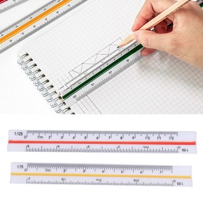 2x Architectural Ruler Set Plastic Small Scale Pocket Mini For Engineer Arch SET