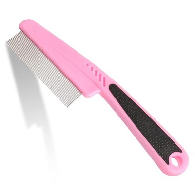 Flea and Lice Comb for Dogs Cats - Promotes Hair Growth, Moderate, Pink