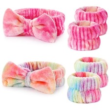 Wteehn 6pcs Headband and 1 Count Pack of 6 , dark coloured rose red