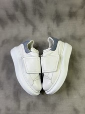 alexander mcqueen oversized sneaker white leather grey suede size 32eu 1us