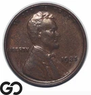 1925-S Lincoln Cent Wheat Penny, Choice AU++/Unc, Better Date, Typical Strike!