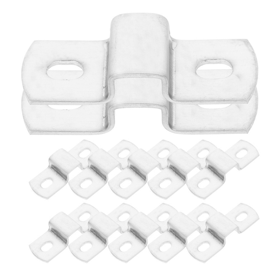 Square Rube 12Pcs Stainless Steel Square Tube Pipe Clamps for Fixing Silver Durable ...