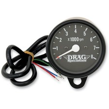 Drag Specialties Black Face 2.4 Inch Mini Electronic Tacometer - 2211-0119