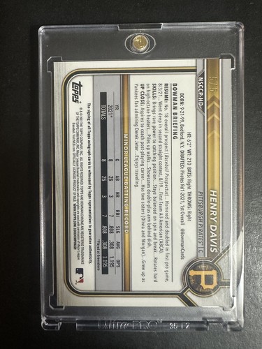 2022 Bowman Chrome Henry Davis NSCC Red Refractor RC #5/5 MINT #1 Pick - Picture 2 of 3