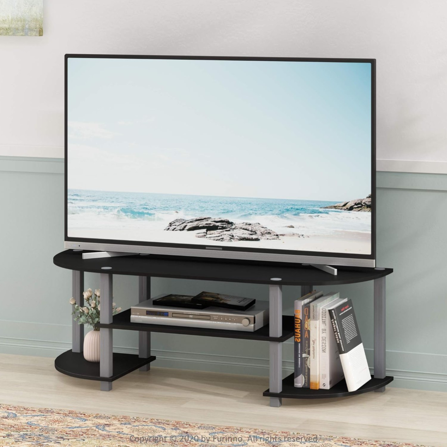 Turn-S-Tube Wide TV Entertainment Center - Elegant 4-Tier St