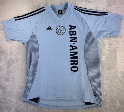 Vintage Ajax Amsterdam Adidas Climalite Jersey Mens M Light Blue