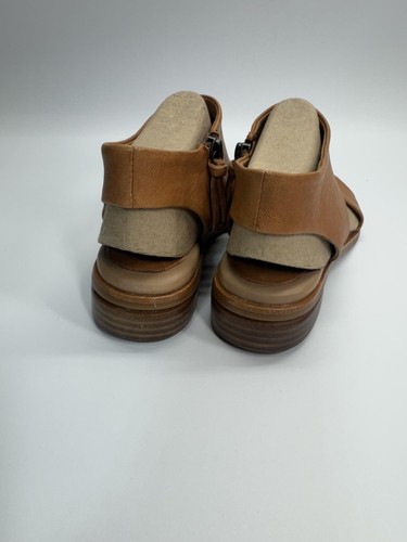 Sofft Felicity Shoes Womens Size 6.5 Luggage Brown Leather Sandals Comfort Zip - Picture 3 of 8