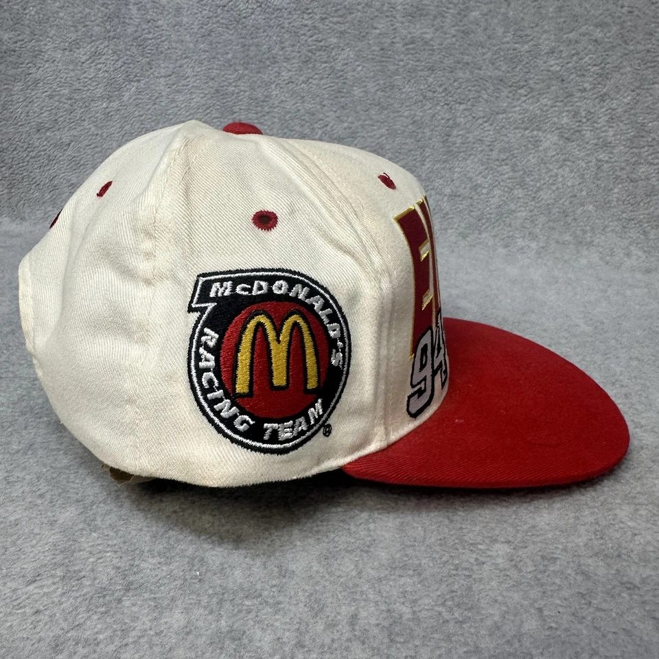 Gorra de colección Bill Elliott Snap Back NASCAR Racing McDonald's 94 para hombre roja años 90 Foto 2 de 4
