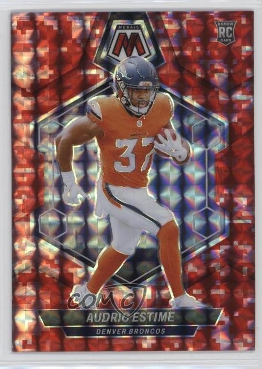 2024 Panini Mosaic Rookies Red Camo Prizm Audric Estime #392 Rookie RC 3hd