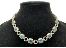 David Yurman Renaissance Blue Topaz Necklace Endless Beauty 925 Sterling Silver