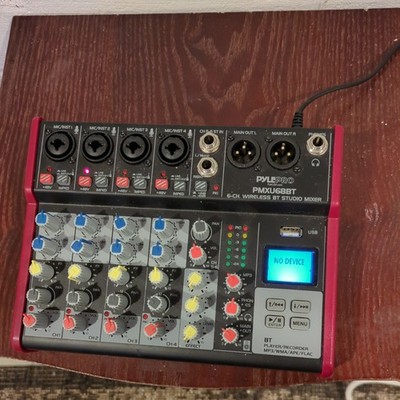 Pyle 6Ch Digital Mixer Pro Audio Bluetooth DJ Console & 3.49lbs Weight