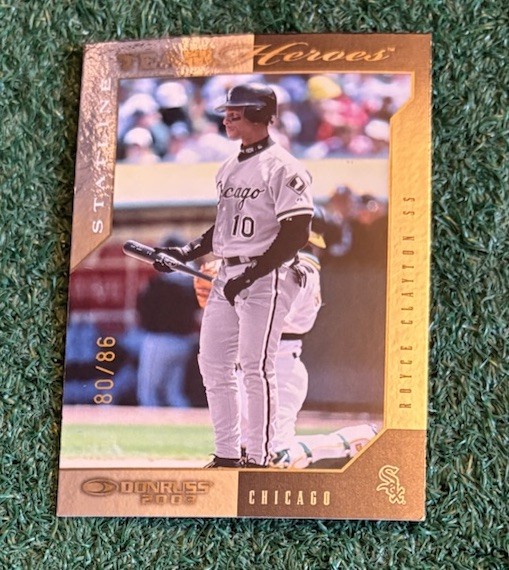 ROYCE CLAYTON - 80/86 - 2003 DONRUSS TEAM HEROES STAT LINE PARALLEL CARD # 126