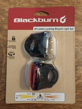 Blackburn 30 Lumen Locking Front and Rear Bicycle 2-Piece Light Set Black