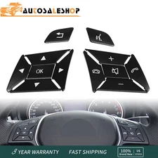 NEW Black Steering Wheel Button Trim For Mercedes Benz E C G Class 2012-2016