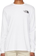THE NORTH FACE BOX NSE Men's L/S T-Shirt - Gardenia White/TNF Black - XL - NWT