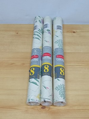 3x Vintage 90er Jahre Rubbermaid Con-tact Deko Abdeckung - Farn & Blumen