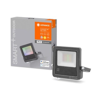 LED Smart+ Fluter Strahler Grau IP65 20W 1260lm RGBW bunt App Google Alexa WiFi