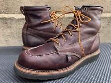 Thorogood Mens 6” Leather Moc Toe Work Boots 11 D Brown USA 814-4266